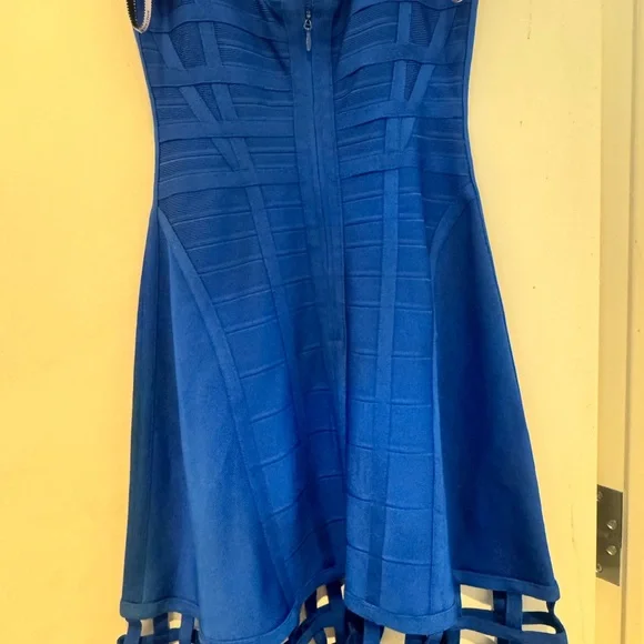 Herve Leger Vibrant Blue Midi Dress - Picture 3 of 4